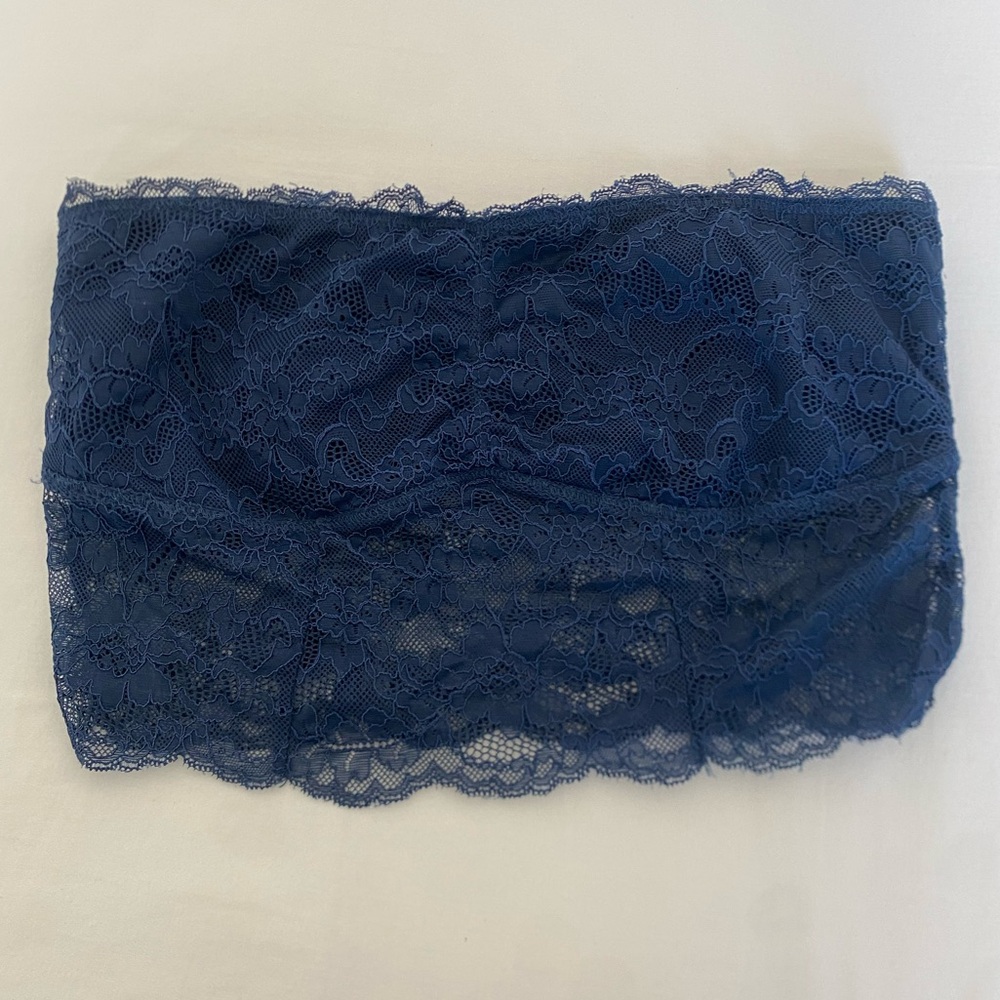 American Eagle Navy Blue Lace Bandeau Bralette Top Size Small